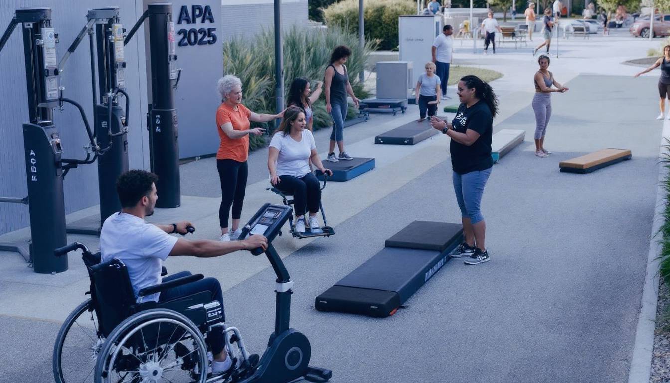 Personnes pratiquant des activités physiques adaptées dans un environnement inclusif