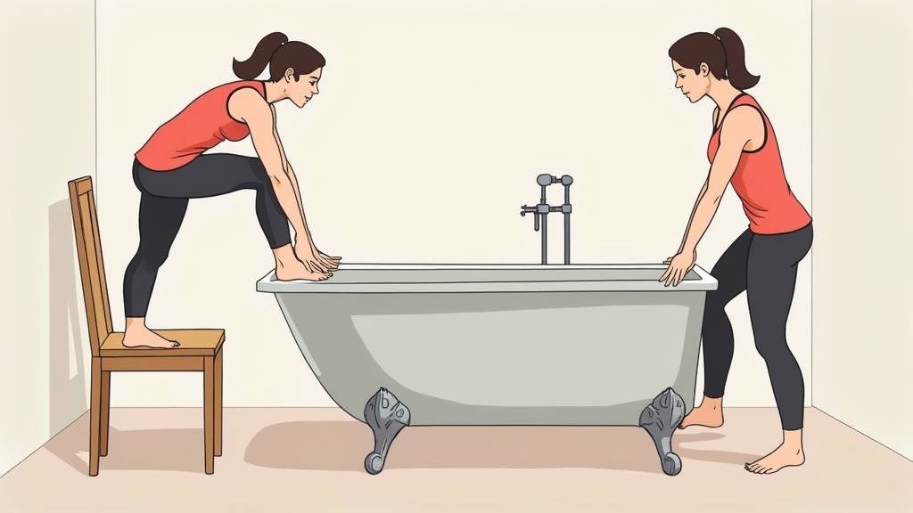 Personne effectuant un étirement debout des ischio-jambiers