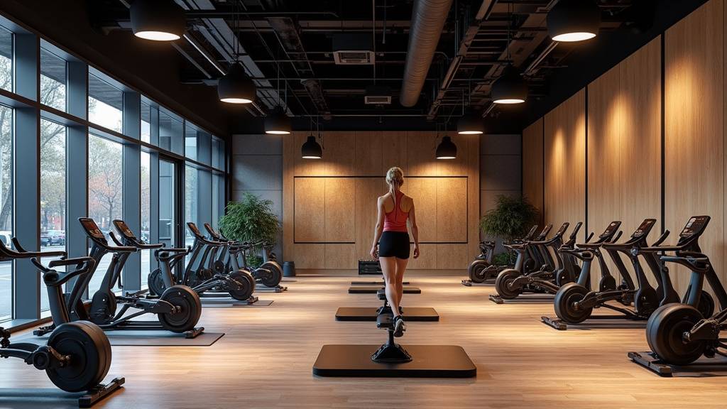 Intérieur moderne d'un club FFC Fitness à Chicago avec équipements haut de gamme