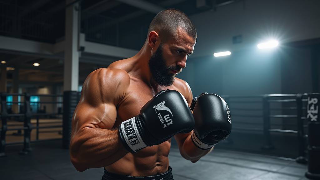 Athlete pratiquant les arts martiaux et la musculation