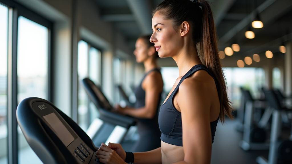 Personne visitant une salle de sport, discutant avec un coach